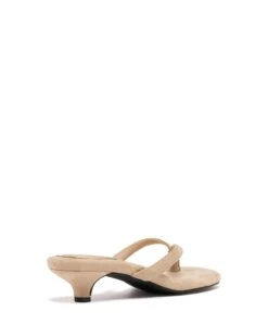Heatwave Thong Heel Cashew Microsuede -StepAura Store HEATWAVE CASHEWMICROSUEDE BACKANGLE