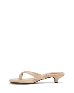 Heatwave Thong Heel Cashew Microsuede -StepAura Store HEATWAVE CASHEWMICROSUEDE SIDE2 INTERIOR