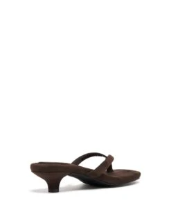 Heatwave Thong Heel Chocolate Microsuede -StepAura Store HEATWAVE CHOCOLATEMICROSUEDE BACKANGLE