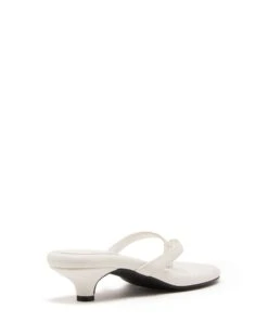 Heatwave Thong Heel White -StepAura Store HEATWAVE WHITE SMOOTH PU BACK