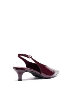Indiana Slingback Pump Bordeaux Patent -StepAura Store INDIANA BORDEAUX BACKANGLE