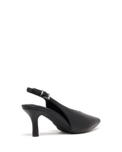 Jacs Slingback Pump Black Smooth -StepAura Store JACS BLACK BACKANGLE