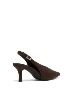 Jacs Slingback Pump Chocolate Microsuede -StepAura Store JACS CHOCOLATEMICROSUEDE BACKANGLE