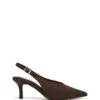 Jacs Slingback Pump Chocolate Microsuede
