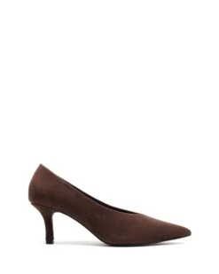 Jordyn Pump Chocolate Suede -StepAura Store JORDYN CHOCOLATE SUEDE SIDE