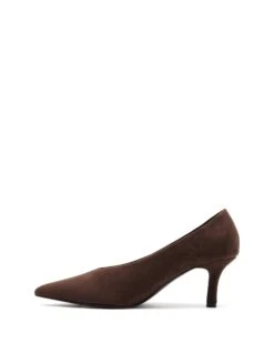Jordyn Pump Chocolate Suede -StepAura Store JORDYN CHOCOLATE SUEDE SIDE2