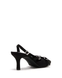 Juicy Slingback Pump Black Microsuede -StepAura Store JUICY BLACKMICROSUEDE BACKANGLE