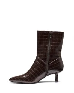 Kacee Ankle Boot Chocolate Croc -StepAura Store KACEE CHOCOLATECROCPU SIDE2 INTERIOR