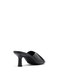 Kennedy Heel Black -StepAura Store KENNEDY BLACKWOVENPU BACKANGLE