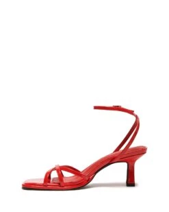 Kenzie Heel Red Patent -StepAura Store KENZIE RED PATENT PU SIDE2