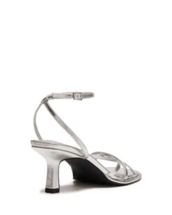 Kenzie Heel Silver Metallic -StepAura Store KENZIE SILVER METALLIC PU BACK