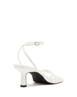 Kenzie Heel White -StepAura Store KENZIE WHITE PU BACK