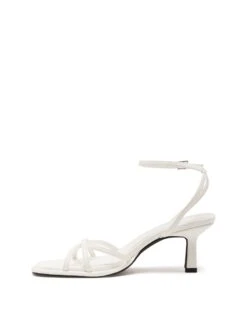 Kenzie Heel White -StepAura Store KENZIE WHITE PU SIDE2