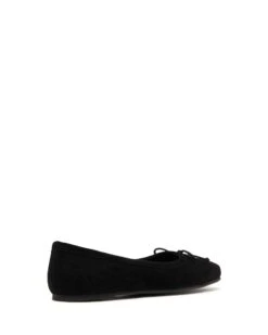 Laine Ballet Flat Black Suede -StepAura Store LAINE BLACK MICROSUEDE BACK ANGLE