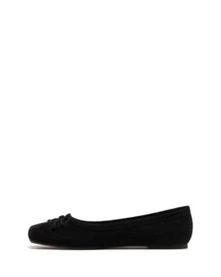 Laine Ballet Flat Black Suede -StepAura Store LAINE BLACK MICROSUEDE SIDE2 INTERIOR