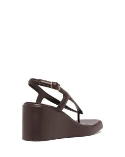 Leni Slingback Wedge Chocolate -StepAura Store LENI CHOCOLATE BACKANGLE