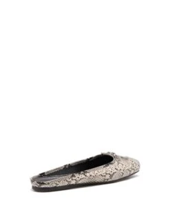 Lilah Ballet Flat Black/White Snake -StepAura Store LILAH BLACKWHITESNAKEPU BACKANGLE
