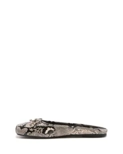 Lilah Ballet Flat Black/White Snake -StepAura Store LILAH BLACKWHITESNAKEPU SIDE2 INTERIOR