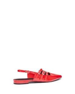 Lisst Slingback Flat Red Patent -StepAura Store LISST REDPATENTPU BACKANGLE
