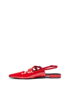 Lisst Slingback Flat Red Patent -StepAura Store LISST REDPATENTPU SIDE2 INTERIOR