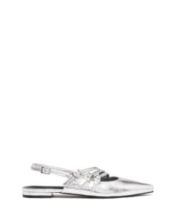 Lisst Slingback Flat Silver Cracked Metallic -StepAura Store LISST SILVERCRACKEDMETALLICPU SIDE 85322ccd 137b 4a31 9046 4f1e49811ef4
