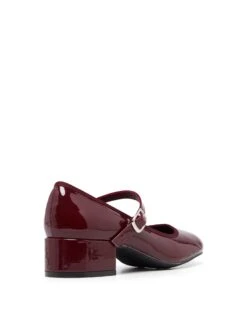 Liz Ballet Heel Cherry Patent -StepAura Store LIZ CHERRY PATENT PU BACK ANGLE