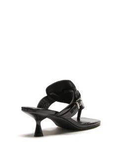 Locked Thong Heel Black Patent -StepAura Store LOCKED BLACK PATENT PU BACK