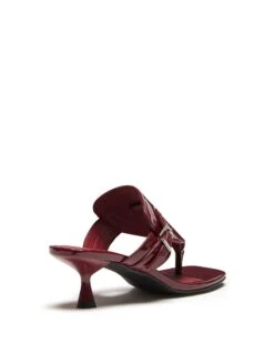 Locked Thong Heel Cherry Patent -StepAura Store LOCKED CHERRY PATENT PU BACK