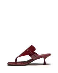 Locked Thong Heel Cherry Patent -StepAura Store LOCKED CHERRY PATENT PU SIDE2