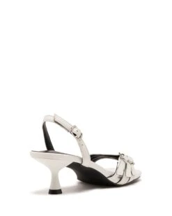 Lucky Strappy Heel White Smooth -StepAura Store LUCKY WHITE SMOOTH PU BACK