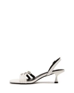 Lucky Strappy Heel White Smooth -StepAura Store LUCKY WHITE SMOOTH PU SIDE2
