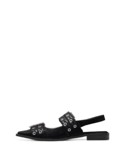 Matilda Pointed Flat Black Patent -StepAura Store MATILDA BLACK PATENT PU SIDE2