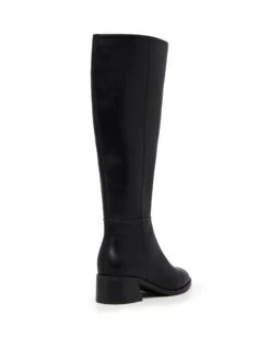 Neva Tall Boot Black -StepAura Store NEVA BLACK SMOOTH PU BACK
