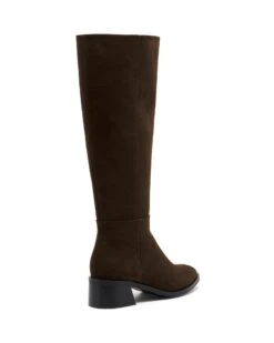 Neva Tall Boot Chocolate Suede -StepAura Store NEVA CHOCOLATE FAUX SUEDE BACK