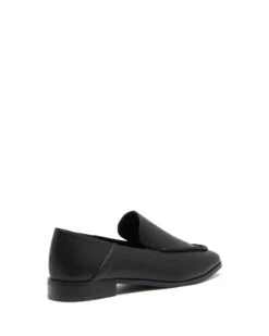 Nova Loafer Black Smooth -StepAura Store NOVA BLACKSMOOTHPU BACKANGLE