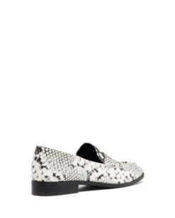 Nova Loafer Black/White Snake -StepAura Store NOVA BLACKWHITESNAKEPU BACKANGLE