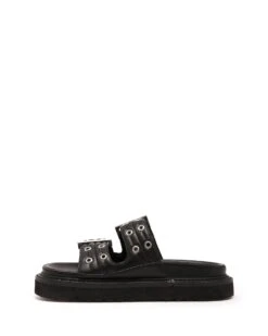 Origin Sandal Black Smooth -StepAura Store ORIGIN BLACK PU SIDE2