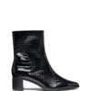 Paige Ankle Boot Black Patent Croc