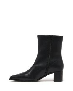 Paige Ankle Boot Black Smooth -StepAura Store PAIGE BLACK SMOOTH PU SIDE2 INTERIOR