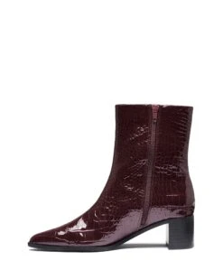 Paige Ankle Boot Bordeaux Patent Croc -StepAura Store PAIGE BORDEAUXPATENTCROCPU SIDE2 INTERIOR