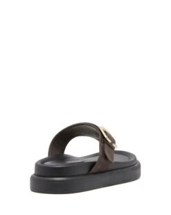 Palloma Sandal Chocolate Microsuede -StepAura Store PALLOMA CHOCOLATESUEDE BACKANGLE