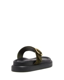 Palloma Sandal Khaki Microsuede -StepAura Store PALLOMA KHAKISUEDE BACKANGLE