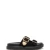 Paxton Sandal Black Microsuede