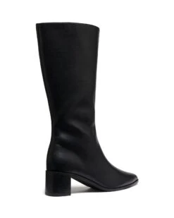 Penny Tall Boot Black Smooth -StepAura Store PENNY BLACKSMOOTHPU BACKANGLE