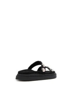 Persona Sandal Black Suede 6 Persona Sandal Black Suede -StepAura Store PERSONA BLACKFAUXSUEDE BACKANGLE