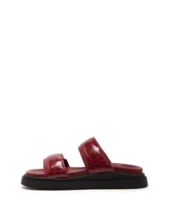 Pivot Flatform Sandal Cherry Croc -StepAura Store PIVOT CHERRY CROC PU SIDE2