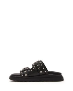 Playback Sandal Black Smooth -StepAura Store PLAYBACK BLACK SMOOTH PU SIDE2