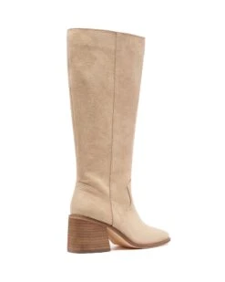 Quinn Tall Boot Cashew Suede -StepAura Store QUINN CASHEWMICROSUEDE BACKANGLE
