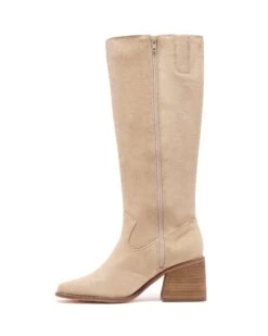 Quinn Tall Boot Cashew Suede -StepAura Store QUINN CASHEWMICROSUEDE SIDE2 INTERIOR