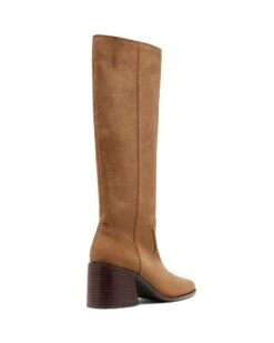 Quinn Tall Boot Toffee Suede -StepAura Store QUINN TOFFEEMICROSUEDE BACKANGLE